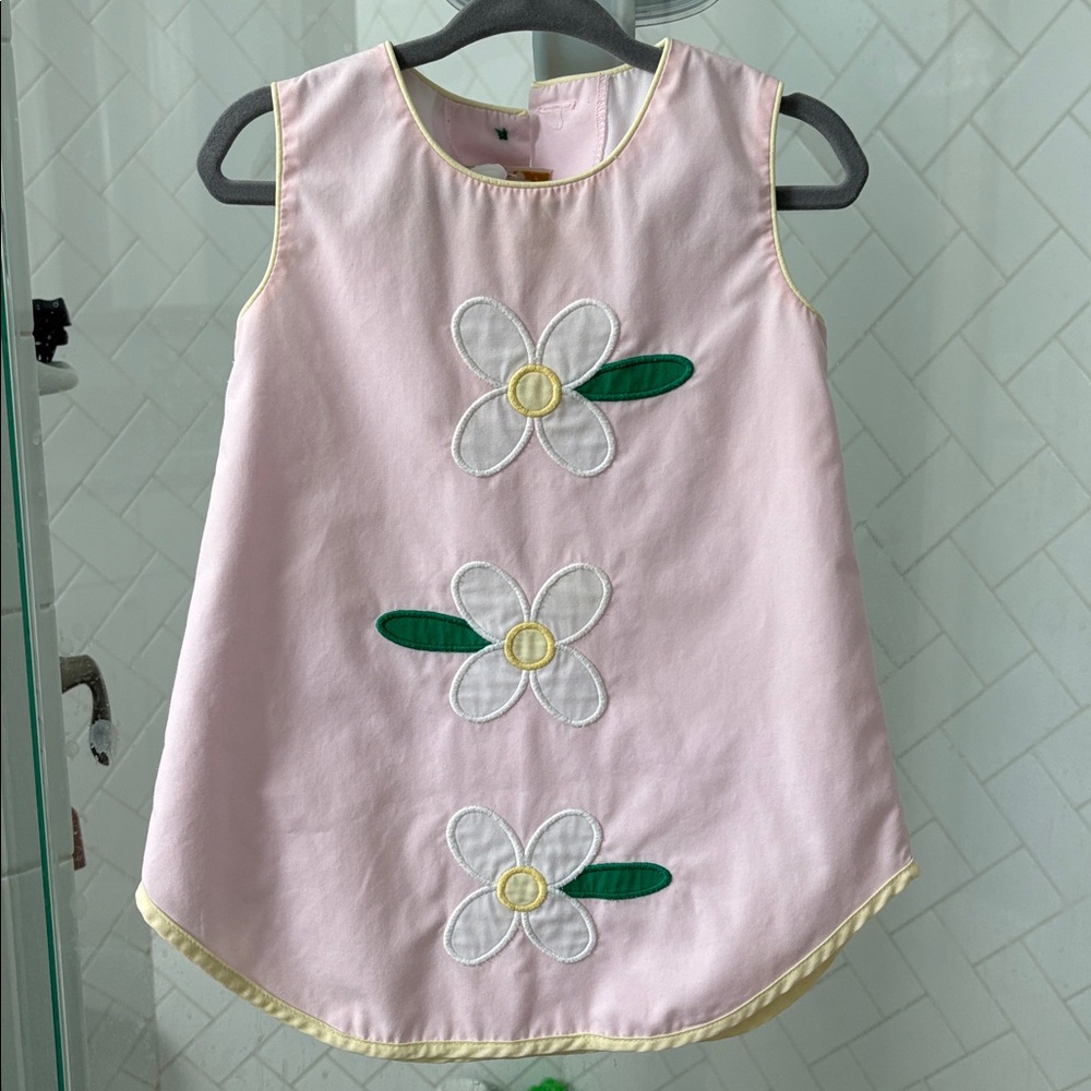 The Beaufort Bonnet Company Pink Dress with Floral Appliqué